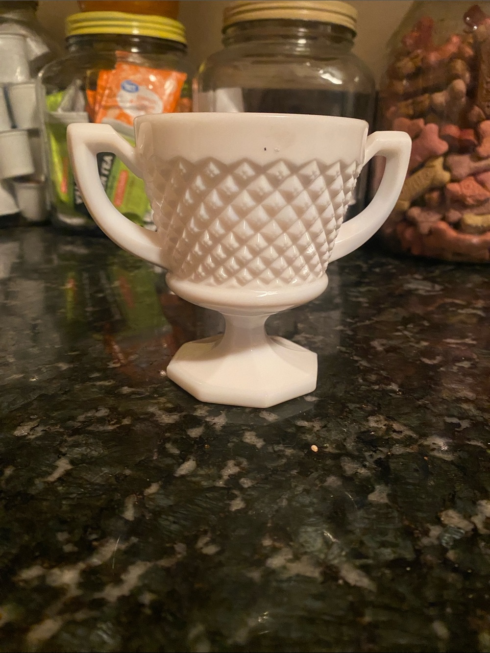 vintage Westmoreland English Hobnail milk glass sugar bowl